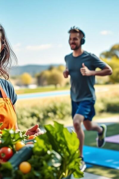 O que realmente funciona para emagrecer com saúde. Vamos te mostrar um guia prático para emagrecer de forma saudável. Você vai aprender dicas simples para aplicar no seu dia a dia. Nossa meta é mostrar caminhos seguros e duradouros, sem prometer milagres. Exploraremos como o emagrecimento saudável ajuda a perder gordura e melhorar sua saúde física e mental. Vamos falar sobre o que comer, exercícios, sono, água e quando buscar ajuda de profissionais. Seguindo nossas dicas, você vai aprender a emagrecer de forma saudável. Vamos falar sobre déficit calórico, comer alimentos naturais, beber água, dormir bem e fazer exercícios regularmente. Leia este guia para aprender a emagrecer de forma saudável. Você vai ver que é possível fazer isso sem efeitos colaterais. E vamos te ensinar a fazer isso de forma segura e duradoura. Principais conclusões Emagrecer com saúde prioriza gordura corporal e bem-estar, não só o peso. Déficit calórico moderado é a base para emagrecimento saudavel e duradouro. Alimentação com fibras e proteínas magras ajuda saciedade e perda de peso. Hidratação, sono de 7–9 horas e 150–200 minutos de exercício por semana são fundamentais. Procure suporte de nutricionista e equipe multidisciplinar quando necessário. Entenda o que significa emagrecer com saúde Emagrecer com saúde não é só perder peso. É cuidar da perda de gordura e da preservação da massa magra. Também é manter um equilíbrio nutricional e cuidar da saúde mental. Esse caminho evita perdas rápidas de água e músculo, comuns em dietas extremas. https://www.youtube.com/watch?v=l3XDZ_XspZs Definição de emagrecimento saudável versus perda de peso rápida Emagrecer saudavel foca em reduzir gordura e manter as fibras musculares. Já a perda de peso rápida pode levar a desidratação e perda de massa magra. Se a estratégia não for sustentável, o peso pode voltar facilmente. Por que o foco deve ser saúde, não só números na balança Medidas como a circunferência abdominal e o percentual de gordura mostram o progresso real. Melhor sono, mais energia e redução da pressão arterial são sinais positivos. Priorizar a saúde aumenta as chances de emagrecer de forma definitiva e melhorar a qualidade de vida. Riscos das dietas extremas e do efeito ioiô Dietas com déficit calórico exagerado podem causar déficits nutricionais e perda de massa magra. Isso pode levar ao efeito ioiô, com ciclos de perda e ganho que aumentam a gordura visceral e o risco cardiometabólico. Além disso, restrições alimentares prolongadas podem causar transtornos alimentares e problemas psicológicos. Por isso, é importante perder peso de forma saudavel, com mudanças práticas no dia a dia. Evite atalhos perigosos que prometem resultados rápidos sem base científica. Como calcular metas realistas: déficit calórico e ritmo seguro Para emagrecer de forma saudável, é essencial ter um plano bem pensado. Isso ajuda a evitar a perda de massa magra e a evitar o efeito ioiô. Comece com indicadores simples, evitando promessas que parecem demais. O que é déficit calórico e como funciona para perder weight de forma saudável Déficit calórico significa consumir menos calorias do que você gasta. Isso faz o corpo usar gordura como energia. Para manter o músculo, é importante consumir proteína e fazer exercícios de resistência. Quanto perder por semana para emagrecer de forma definitiva e segura Perder 0,25 a 1 kg por semana é um objetivo seguro. Isso varia conforme idade, sexo e corpo. Perder 500 g por semana é um objetivo realista para muitos. Mas, perder 500 g a 1 kg por dia é muito rápido e perigoso. Exemplos práticos de cálculo e uso do IMC como referência Para calcular o IMC, divide o peso pelo quadrado da altura. Isso te dá uma ideia do seu ponto de partida. Depois, use fórmulas como Mifflin-St Jeor para calcular o gasto energético basal. Para perder peso de forma gradual, crie um déficit diário de 300 a 700 kcal. Por exemplo, reduzir 500 kcal por dia pode resultar em 0,5 kg por semana. Mas isso pode variar de pessoa para pessoa. ItemFórmula / ReferênciaExemplo práticoIMCpeso (kg) / altura² (m)70 kg / (1,70 m)² = 24,22 — classificação: normalTMB (Mifflin-St Jeor)Homens: 10×peso + 6,25×altura − 5×idade + 5; Mulheres: 10×peso + 6,25×altura − 5×idade − 161Mulher, 30 anos, 70 kg, 1,70 m → TMB ≈ 1465 kcalETA (TMB × atividade)Multiplicador: sedentário 1,2; leve 1,375; moderado 1,55; intenso 1,725TMB 1465 × 1,55 = 2271 kcal (gasto total)Déficit recomendado~300–700 kcal/dia2271 − 500 = 1771 kcal/dia → perda estimada ~0,5 kg/semanaVariaçõesIdade, sexo, composição corporal influenciam resultadosPessoas com maior massa magra queimam mais; idosos podem precisar de ajuste Para emagrecer de forma definitiva, é bom consultar um nutricionista. Eles podem ajustar o déficit calórico para você. Assim, você aprenderá a emagrecer de forma saudável, sem prejudicar sua saúde. Alimentação prática para perder peso de forma saudável Para quem quer emagrecer de forma saudável, pequenas mudanças são essenciais. Mudanças no que você compra e come fazem grande diferença. Priorize alimentos naturais: fibras, proteínas magras e leguminosas Adicione frutas, verduras e cereais integrais às suas refeições. As fibras ajudam a se sentir cheio por mais tempo. Escolha proteínas magras como frango, peixes, ovos e tofu. Leguminosas, como feijão e lentilha, são boas fontes de proteína e fibras. Escolha iogurte natural e castanhas para snacks. Essas opções ajudam a perder peso sem sentir muita fome. Como montar um prato diário que favoreça o emagrecimento saudável Use a regra visual: metade do prato com vegetais, um quarto com proteína magra e um quarto com carboidrato integral. Tempere com azeite extravirgem e evite molhos prontos. Troque arroz branco por integral e pão branco por integrais. Uma porção prática: salada colorida, 1 filé de frango pequeno ou 2 ovos, e uma concha de feijão ou porção moderada de arroz integral. Estratégias para diminuir porções sem sentir fome excessiva Coma devagar e faça pausas entre as garfadas. Comece com a salada para comer menos. Use pratos menores para controlar o volume. Exemplos: 2 ovos no café, 1 filé de frango no almoço, 1 concha pequena de leguminosas à noite. Substitua alimentos ultraprocessados por opções com fibras e proteína. Frutas com iogurte natural e castanhas são boas escolhas. Assim, você mantém o prazer nas refeições. ComponenteOpções práticasPorção sugeridaVegetais e saladaAlface, tomate, abóbora, cenouraMetade do pratoProteínasPeito de frango, peixe, ovos, tofu1 filé pequeno ou 2 ovosCarboidratos integraisArroz integral, pão integral, batata-doce1/4 do pratoLeguminosasFeijão, lentilha, grão-de-bico1 concha pequenaSnacks inteligentesIogurte natural, frutas, castanhas1 porção entre refeições Mastigar devagar e atenção plena na hora de comer Controlar o ritmo das refeições muda a experiência de comer. Mastigar devagar envia um sinal de saciedade ao cérebro. Isso ajuda a comer menos e melhorar a digestão. Técnicas simples para desacelerar as refeições Faça as refeições sempre à mesa e longe da TV ou do celular. Colocar os talheres sobre o prato entre garfadas ajuda a reduzir a velocidade. Conte mastigadas até 20 em bocados maiores ou use um garfo menor para obrigar-se a comer devagar. Comer devagar transforma a rotina e torna mais fácil manter metas sem sentir privações. Como reduzir comer emocional e evitar beliscos entre refeições Identifique gatilhos como estresse, tédio ou sono. Anote no diário alimentar o motivo da refeição para diferenciar fome verdadeira de impulso emocional. Tenha alternativas prontas: uma caminhada de cinco minutos, um copo de água, conversar com alguém. Planejar lanches nutritivos evita chegar às refeições muito faminto e diminui a necessidade de beliscar. Mastigar devagar e praticar atenção plena ajudam a criar hábitos duradouros. Esses passos são simples e podem ser combinados com outras estratégias. A consistência mostra que mudanças pequenas levam a um emagrecimento saudavel e sustentável. Hidratação, chás e escolhas inteligentes de bebidas Manter-se hidratado é crucial para emagrecer sem perder a saúde. Beber água ajuda a controlar o apetite e melhora o metabolismo. É importante ajustar a quantidade de água de acordo com o clima e o nível de atividade. Quanto beber por dia e variações para diferentes perfis A quantidade de água recomendada varia entre 1,5 e 3 litros por dia. Atletas, idosos e quem mora em lugares quentes podem precisar de mais. Mulheres grávidas, amamentando e pessoas com doenças devem consultar um médico. Para beber mais água, distribua copos ao longo do dia. Beba um copo antes das refeições para diminuir o apetite. Se você faz exercícios, não esqueça de beber água antes, durante e depois. Águas aromatizadas e chás sem açúcar como aliados do emagrecimento Se a água simples não agrada, tente águas com limão, gengibre e hortelã. Essas opções são baixas em calorias e fazem a hidratação ser mais divertida. Chás sem açúcar, como o chá-verde, chá de hibisco e chá de erva-cidreira, são ótimos para hidratar sem calorias. Mas lembre-se de não beber chás que possam ser contraindicados para você, especialmente se você estiver grávida. Evite sucos, refrigerantes e bebidas alcoólicas. Eles têm muitas calorias e geralmente vêm com alimentos que podem atrapalhar o emagrecimento. Faça jarras de água saborizada e chás gelados sem açúcar para facilitar a hidratação. Exercício físico: tipos, frequência e intensidade para emagrecer Para obter bons resultados, é essencial equilibrar o esforço com a recuperação. Um bom plano de exercícios deve combinar atividades que queimam calorias com outras que ajudam a manter ou aumentar a massa muscular. Combinação de aeróbicos e treino de resistência Aeróbicos, como corrida e bicicleta, aumentam o gasto calórico. Já o treino de resistência, com musculação, ajuda a manter ou aumentar a massa muscular. Essa combinação melhora o metabolismo e diminui a perda de massa muscular que ocorre em dietas restritivas. Recomendação de tempo semanal: 150 a 200 minutos É recomendado fazer 150 a 200 minutos de atividade moderada a intensa por semana. Divida isso em pelo menos três sessões por semana. Ajuste conforme sua capacidade física. Para perder peso de forma segura, comece com menos tempo e aumente gradualmente. Isso ajuda a evitar lesões. Exemplo de rotina semanal simples para iniciantes Segunda: caminhada rápida — 30 minutos. Terça: treino de resistência (circuito com peso corporal) — 30 minutos. Quinta: bicicleta — 40 minutos. Sexta: treino de resistência — 30 minutos. Fim de semana: dança leve — 40 minutos. Outra opção é fazer três sessões aeróbicas de 40–50 minutos e dois treinos de resistência de 30–40 minutos. Você pode misturar dias quando preferir. É importante aumentar o esforço gradualmente para evitar lesões. Consulte um educador físico para um plano personalizado que atenda às suas necessidades. Exercício de baixo impacto para emagrecer Se você quer perder peso sem pressionar as articulações, escolha atividades seguras e regulares. Práticas de baixo impacto são ideais para começar e diminuem o risco de lesões. Isso ajuda a manter o compromisso com o exercício por mais tempo. Vantagens do baixo impacto para quem tem limitações ou início de treino Atividades de baixo impacto protegem joelhos, quadris e coluna. São perfeitas para quem está com sobrepeso, idosos ou pessoas que voltam ao exercício após lesão. Você sentirá menos dor após o treino e recuperará mais rápido. Isso facilita manter o treino como um hábito. Exercícios recomendados: caminhada rápida, bicicleta, natação, dança leve A caminhada rápida é fácil e pode ser ajustada. Aumente o passo ou inclinação para queimar mais calorias sem pressão nas articulações. Usar bicicleta ergométrica ou pedalar ao ar livre permite controlar a resistência. Natação e hidroginástica trabalham todo o corpo sem estresse nas articulações. Para variar, adicione dança leve ou aulas de baixa intensidade. A dança leve melhora a coordenação e o humor enquanto queima calorias. Como aumentar intensidade sem sobrecarregar as articulações Primeiro, aumente o tempo do treino em cinco a dez minutos por semana. Depois, adicione intervalos leves, alternando ritmos. Introduza resistência gradualmente, como subir pequenas colinas ou ajustar a carga da bicicleta. Combine esses exercícios com treino de força para fortalecer músculos que protegem as articulações. Use calçados adequados, faça aquecimento e alongamento. Evite superfícies instáveis. Emagrecer dançando: benefícios e como incluir na rotina Fazer movimento com prazer ajuda a seguir um plano de perda de peso. A dança mistura exercício com diversão. Isso torna mais fácil manter o ritmo e transformar a atividade física em um hábito. Quem quer emagrecer dançando vai melhorar o condicionamento cardiovascular. Também vai sentir menos estresse. Por que dançar queima calorias e melhora o humor Dançar aumenta a frequência cardíaca, queimando calorias. Aulas de 40 a 60 minutos ajudam a gastar mais energia. O movimento também libera endorfinas, melhorando o humor e o sono. Menos estresse ajuda a controlar a fome emocional. Praticar regularmente apoia mudanças alimentares. Isso aumenta as chances de resultados duradouros. Tipos de dança e programas de aula para diferentes objetivos Escolher o estilo certo depende do seu objetivo e do que você gosta. Zumba e ritmos latinos são altos em intensidade e calorias queimadas. Dança de salão e dança funcional combinam técnica e resistência. São boas para melhorar postura e força. Aulas online são práticas para quem tem pouco tempo. Aulas presenciais oferecem correção técnica e interação social. Recomenda-se 2–4 aulas semanais de 40–60 minutos. Juntar a isso treinos de resistência melhora a composição corporal. Como mensurar progresso quando a atividade é recreativa Use métricas simples para acompanhar o progresso. Registre tempo de atividade, frequência cardíaca média e número de aulas por semana. Observe a melhora na resistência. Se você pode ficar mais tempo sem cansar, está progredindo. Medidas de cintura e fotos mensais mostram mudanças na composição corporal. Manter um diário de atividade ajuda a manter o ritmo. Lembre-se: dançar para emagrecer funciona melhor com alimentação equilibrada e hidratação adequada. Evitar ultraprocessados e escolhas alimentares que sabotam Para perder peso de vez, é essencial saber como alimentos industrializados afetam nossa saciedade. Produtos como refrigerantes, salgadinhos, sorvetes e cereais matinais têm muita açúcar, gorduras ruins e aditivos. Esses ingredientes fazem com que consumamos mais calorias sem sentir fome. Pequenas mudanças no dia a dia fazem grande diferença. Planejar as refeições ajuda a evitar compras impulsivas. Isso reduz a presença de alimentos ultraprocessados em casa. Substituir alimentos simplesmente ajuda a diminuir açúcares e gorduras ruins sem sentir falta. Impacto na saciedade e no ganho de peso Alimentos ultraprocessados têm alto índice glicêmico e são pobres em fibras. Isso causa picos de fome e aumenta a ingestão calórica. Comer mais vezes e escolher porções maiores leva ao ganho de peso e dificuldade para emagrecer. Substituições práticas para escolhas melhores Troque refrigerante por água ou chá sem açúcar. Prefira iogurte natural com fruta em vez de sorvete. Substitua salgadinhos por uma porção controlada de oleaginosas. Pão branco pode virar integral. Escolha grelhados ou cozidos no lugar de frituras. Modere óleos e gorduras: use azeite extravirgem em pequenas quantidades. Guarde óleo de coco e manteiga para ocasiões específicas. Lembre que 1 g de gordura equivale a 9 kcal, então porções pequenas já somam muitas calorias. Como ler rótulos e identificar armadilhas calóricas Ao fazer compras, verifique a lista de ingredientes primeiro. Ingredientes aparecem por ordem decrescente. Se "açúcar", "xarope de glicose" ou "óleo vegetal hidrogenado" aparecem entre os primeiros itens, escolha outra opção. Observe o valor energético por porção, gorduras saturadas e sódio. Produtos com muitos aditivos e nomes difíceis costumam ser ultraprocessados. Prefira rótulos curtos, com ingredientes que você conhece. Produto comumProblemaSubstituição práticaRefrigeranteAlto teor de açúcar e calorias vaziasÁgua com limão ou chá sem açúcarSalgadinho industrializadoGorduras trans e excesso de sódioOleaginosas em porção controladaSorvete comercialRico em açúcar e aditivosIogurte natural com frutas picadasPão brancoFarinha refinada e baixa fibraPão integral ou tapioca com recheio saudávelMolhos prontosAlto teor de sódio e açúcares ocultosMolhos caseiros com tomate, ervas e azeite moderado Se você aprender a ler rótulos e aplicar substituições práticas, fica mais fácil reduzir açúcares e evitar alimentos ultraprocessados. Essas ações aumentam a chance de emagrecer de vez sem sacrifícios extremos. Sono, hormônios e controle do apetite Dormir bem é essencial para quem quer emagrecer. O sono afeta a produção de hormônios, o que influencia o que comemos e como nos recuperamos. Mudar seus hábitos noturnos pode ajudar muito. Como 7 a 9 horas de sono ajudam no emagrecimento Dormir entre 7 e 9 horas ajuda a liberar hormônios bons. Isso melhora a maneira como o corpo usa a gordura. Assim, você queima mais gordura. Com esse sono, você se sente menos cansado. Isso ajuda a manter um estilo de vida saudável. Relação entre sono, grelina, leptina e fome Quando não dormimos bem, nossos hormônios mudam. A grelina aumenta, fazendo com que comamos mais. A leptina diminui, o que deixa a gente com menos saciedade. Entender isso ajuda a saber por que às vezes queremos comer demais à noite. Ou por que cedemos ao apetite emocional. Dicas para melhorar a qualidade do sono e favorecer a perda de peso Defina um horário para dormir e acordar. Isso ajuda o seu corpo a saber quando é hora de descansar. Crie um lugar escuro e silencioso para dormir. Evite luzes e ruídos que perturbam seu sono. Não use telas antes de dormir. Evite cafeína e álcool tarde da noite. Eles podem atrapalhar seu sono. Faça exercícios durante o dia. Pratique técnicas simples de relaxamento, como respiração ou meditação. Um sono melhor ajuda a controlar o apetite. Isso reduz comer por impulso e melhora o emagrecimento. ComponenteImpacto no sonoEfeito sobre apetiteRecomendação práticaHoras de sono (7 a 9 horas)Melhora recuperação e qualidade do sonoAuxilia a controlar apetite e reduzir compulsõesPriorize rotina consistente e metas de tempo no relógioGrelinaAumenta com sono insuficienteEleva sensação de fomeDurma o suficiente para manter níveis equilibradosLeptinaDiminui com sono curtoReduz saciedade, favorece comer além do necessárioPromova sono reparador e controle da luz noturnaEstresseInterfere na qualidade do sonoGera comer emocionalInclua técnicas de relaxamento antes de deitarCafeína e álcoolFragmentam sono e reduzem sono profundoAumentam fome noturna e escolhas ruinsLimite consumo no fim do dia Suporte multidisciplinar: quando procurar profissionais Buscar ajuda profissional pode ser o diferencial para quem quer emagrecer com saúde. O suporte multidisciplinar reúne especialistas que avaliam seu histórico e rotina. Eles indicam mudanças seguras para emagrecer definitivo. Papel do nutricionista O nutricionista é essencial no processo. Ele avalia suas necessidades nutricionais e monta um plano adequado. Esse plano é compatível com sua rotina e preferências. Quando você busca um nutricionista, ele te orienta sobre substituições alimentares. Ele também fala sobre o uso de suplementos e estratégias para seguir a dieta. Quando envolver outros profissionais Se você tem ganho de peso inexplicado, procure um endocrinologista. Eles fazem exames para identificar causas. Isso ajuda a entender por que você não está emagrecendo. Um educador físico ajuda com exercícios seguros e eficazes. Eles ajustam a intensidade para seu condicionamento. Psicólogo ou psiquiatra tratam comer emocional e transtornos alimentares. Eles oferecem suporte mental essencial para resultados sustentáveis. Como usar um diário alimentar e acompanhamento Um diário alimentar detalhado ajuda a aprender sobre seus hábitos. Anote horários, quantidades, motivo da refeição e local. Esse registro facilita ajustes do plano e conversa franca com o profissional. Combine o diário alimentar com monitoramento de peso e medidas. Consultas regulares permitem ajustes e manter motivação para emagrecer definitivo. Se você mora em grandes centros como São Paulo, Rio de Janeiro ou Brasília, há mais nutricionistas. Em qualquer cidade, escolha profissionais com registro no CRN, CRM ou CREF. Isso garante qualidade no suporte multidisciplinar. Dietas populares e estratégias: low carb, controle de porções e mais Quando pensa em perder peso, há várias opções. Algumas focam em macronutrientes, outras em tamanho das porções ou frequência das refeições. Saber os prós e contras ajuda a escolher o melhor para você. Prós e contras da dieta low carb A dieta low carb diminui carboidratos e aumenta proteínas, fibras e gorduras boas. Muitos perdem peso rápido nas primeiras semanas, graças à perda de glicogênio e água. Ela também diminui a fome e melhora o controle da glicemia. No entanto, pode haver risco de falta de vitaminas se não for bem planejada. Atletas, pessoas com doenças específicas e quem não gosta de restrições podem ter dificuldade. É importante consultar um nutricionista para ajustar as calorias e nutrientes. Ajustando estratégias ao seu estilo de vida O controle de porções é uma estratégia prática e flexível. Você pode desfrutar de comer sem exagerar, reduzindo o tamanho das porções. Escolher carboidratos integrais e priorizar proteínas e fibras ajuda muito. Adapte a frequência das refeições ao seu dia. Se treina pela manhã, um café com carboidrato ajuda no desempenho. Se trabalha sentado, porções menores e lanches protéicos evitam fome. Avaliação das promessas extremas Mensagens que prometem perder muito peso rápido devem ser vistas com cuidado. Perder 500 g a 1 kg por dia é perigoso. Pode ser água, massa magra ou risco nutricional. Perder 500 g a 1 kg por semana é mais realista para muitos. Isso depende do déficit calórico, composição corporal e atividade física. Escolha metas realistas para manter a saúde. Recomendações práticas Desconfie de promessas milagrosas; avalie evidências e segurança. Combine dieta low carb com variedade de vegetais, oleaginosas e fontes de proteína de qualidade. Use controle de porções para ajustar calorias sem eliminar grupos alimentares. Consulte nutricionista e, se necessário, endocrinologista para acompanhar resultados. Conclusão Para emagrecer com saude, é essencial ter foco. Isso inclui manter um déficit calórico moderado. Além disso, é importante comer alimentos naturais e ricos em fibras. Não esqueça de consumir proteínas magras e beber bastante água. Além disso, dormir bem é crucial. Dormir entre 7 e 9 horas por noite ajuda muito. Também é importante fazer exercícios que combinaem aeróbicos e treino de resistência. Isso ajuda a manter a massa muscular enquanto perde gordura. Atividades de baixo impacto e dança são ótimas para quem quer emagrecer. Elas ajudam a manter a motivação e a evitar lesões. Lembre-se, o objetivo é mudar hábitos para sempre, não apenas perder peso rápido. Para começar, defina metas realistas. Pode ser útil consultar um nutricionista para criar um plano. Faça pelo menos 150–200 minutos de atividade física por semana. E não se esqueça de manter um diário alimentar para acompanhar seu progresso. Com essas dicas, você aprenderá a emagrecer de forma saudável. E vai transformar essas práticas em hábitos diários. Assim, você não vai engordar de novo. FAQ O que realmente funciona para emagrecer com saúde? Para emagrecer com saúde, é importante ter um déficit calórico moderado. Coma alimentos naturais e ricos em fibras. Beba água suficiente e durma bem, de 7 a 9 horas por noite.Exercícios de aeróbico e de resistência também são essenciais. Lembre-se de manter a massa magra e monitorar outros indicadores de saúde, além da balança. O que significa emagrecimento saudável em comparação com perda de peso rápida? Emagrecimento saudável foca em perder gordura e manter a massa magra. É importante ter um equilíbrio nutricional e bem-estar. Já a perda de peso rápida pode levar a déficits nutricionais e ao efeito ioiô.Busque metas realistas e tenha o acompanhamento de um profissional. Por que o foco deve ser na saúde e não apenas no número da balança? A balança não distingue entre gordura, músculo ou água. Focar na saúde considera a composição corporal e exames. Também leva em conta a medida da cintura e a qualidade do sono.Isso ajuda a evitar perdas perigosas de massa magra e melhora os resultados a longo prazo. Quais são os riscos das dietas extremas e do efeito ioiô? Dietas muito restritivas podem causar déficits nutricionais. Elas podem levar à perda de massa magra e reduzir o metabolismo basal. Além disso, podem causar transtornos alimentares e ganho de gordura visceral. O que é déficit calórico e como ele funciona para perder peso de forma saudável? O déficit calórico é quando você consome menos calorias do que gasta. Isso ajuda o corpo a usar gordura como energia. Deve ser moderado para não perder massa magra.Calcule seu gasto energético basal e multiplique pelo nível de atividade para definir metas. Quanto é seguro perder por semana para emagrecer de forma definitiva? O ritmo seguro de perda de peso varia entre 0,25 e 1 kg por semana. Perder mais de 1 kg por dia é perigoso. Avalie com ceticismo as promessas de perda rápida. Como usar o IMC e exemplos práticos para calcular metas? Use o IMC para categorizar seu peso. Calcule o metabolismo basal e multiplique pelo nível de atividade. Isso dá a necessidade calórica total.Aplicar um déficit de ~300–700 kcal/dia ajuda a perder peso de forma saudável. Quais alimentos priorizar para perder peso de forma saudável? Priorize frutas, legumes, verduras, cereais integrais e leguminosas. Escolha proteínas magras e iogurte natural sem açúcar. As fibras ajudam a controlar o apetite. Como montar um prato diário que favoreça o emagrecimento saudável? Monte o prato com metade de vegetais e salada, 1/4 de proteína magra e 1/4 de carboidratos integrais. Use azeite extravirgem com moderação. Evite molhos prontos. Quais estratégias práticas reduzem porções sem causar fome excessiva? Use pratos menores e coma devagar. Inicie com a salada e faça pausas entre as garfadas. Controle as porções e aumente alimentos ricos em fibras e proteínas. Quais técnicas ajudam a mastigar devagar e praticar atenção plena ao comer? Faça refeições à mesa e evite TV e celular. Pouse os talheres entre as garfadas. Conte as mastigadas e respire entre as garfadas.Observe sinais de fome e saciedade. Manter um diário alimentar ajuda a aumentar a autoconsciência. Como reduzir o comer emocional e os beliscos entre refeições? Identifique gatilhos como estresse e tédio. Substitua por alternativas como caminhada curta ou hidratação. Registre motivos das refeições no diário alimentar.Planeje lanches para evitar chegar com muita fome às refeições. Quanto devo beber por dia e como ajustar a hidratação ao meu perfil? Recomenda-se entre 1,5 e 3 litros/dia, ajustando por peso, idade e nível de atividade. Beba ao longo do dia, incluindo água antes das refeições.Chás sem açúcar e águas aromatizadas são boas alternativas. Álcool atrapalha o emagrecimento? Sim. Bebidas alcoólicas são calóricas e costumam acompanhar petiscos ricos em gordura. Reduzir ou evitar álcool facilita o déficit calórico e a perda de gordura abdominal. Qual a combinação ideal de exercício para emagrecer com saúde? Combine aeróbicos com treino de resistência. Isso queima calorias e preserva ou aumenta a massa magra. Essa combinação melhora a composição corporal e os resultados sustentáveis. Quanto tempo de atividade física por semana é recomendado e como distribuir? Recomenda-se 150–200 minutos semanais de atividade de intensidade moderada a vigorosa. Exemplo prático: 3 dias de aeróbico (40–50 min) + 2 dias de resistência (30–40 min). Como montar uma rotina semanal simples para iniciantes? Exemplo: segunda — caminhada rápida 30 min; terça — circuito de resistência 30 min; quinta — bicicleta 40 min; sexta — resistência 30 min; fim de semana — dança leve 40 min. Quais são as vantagens dos exercícios de baixo impacto? Baixo impacto protege as articulações e reduz o risco de lesões. É ideal para quem está acima do peso, idosos ou iniciantes. Facilita a adesão e a consistência, essenciais para emagrecimento sustentável. Quais exercícios de baixo impacto são indicados para emagrecer? Caminhada rápida, bicicleta, natação, hidroginástica e dança leve são opções eficientes e seguras quando bem orientadas. Como aumentar intensidade sem sobrecarregar as articulações? Progrida aumentando duração antes da intensidade, introduza intervalos leves. Aumente gradualmente a resistência. Priorize aquecimento, alongamento e calçados adequados. Dançar realmente ajuda a emagrecer? Sim. Dançar queima calorias, melhora o condicionamento cardiovascular e reduz o estresse. Também melhora o humor, o que favorece a adesão e o emagrecimento sustentável. Que tipos de dança são mais indicados para emagrecer? Zumba, ritmos latinos, dança de salão, dança funcional e aulas presenciais ou online são opções. Escolha conforme prazer e intensidade desejada. Como medir progresso quando a atividade é recreativa como dança? Acompanhe tempo de atividade, frequência cardíaca média, resistência e redução de medidas. Use um diário de atividade para registro. Como os ultraprocessados influenciam o ganho de peso? Ultraprocessados têm alto teor de açúcar, gorduras ruins e aditivos. Eles reduzem a saciedade e aumentam a ingestão calórica, dificultando o emagrecimento. Quais substituições práticas ajudam a reduzir ultraprocessados? Troque refrigerante por água ou chá sem açúcar, salgadinhos por oleaginosas, sorvete por iogurte natural com fruta e pão branco por integral. Planeje refeições e evite estocar produtos industrializados em casa. Como ler rótulos para evitar armadilhas calóricas? Observe a lista de ingredientes e o valor energético por porção. Procure por açúcar, xarope de glicose, óleo vegetal hidrogenado e gorduras saturadas. Prefira produtos com lista curta de ingredientes e sem aditivos desnecessários. Como o sono influencia o controle do apetite e o emagrecimento? Dormir 7–9 horas regula os hormônios do apetite. Reduz a grelina (fome) e aumenta a leptina (saciedade). Sono adequado melhora a recuperação e reduz o comer emocional. Que dicas práticas melhoram a qualidade do sono para favorecer perda de peso? Estabeleça rotina de horário e mantenha o ambiente escuro e silencioso. Evite telas antes de dormir, limite cafeína e álcool. Pratique atividade física regular e use técnicas de controle do estresse. Quando devo procurar suporte multidisciplinar? Procure nutricionista para personalizar o plano e calcular o déficit calórico seguro. Endocrinologista para causas hormonais. Psicólogo para comer emocional ou transtornos alimentares. Educador físico para treino seguro. Como um diário alimentar e o acompanhamento ajudam a manter resultados? O diário registra horas, porções e motivos das refeições, aumentando a autoconsciência. Consultas regulares permitem ajustes de dieta e treino. Monitora medidas e exames, e aumenta a aderência ao plano. A dieta low carb é uma boa opção para emagrecer rápido e com saúde? Low carb pode reduzir fome e promover perda rápida inicial. Melhora o controle glicêmico. No entanto, pode ser difícil de manter a longo prazo. É recomendada com acompanhamento nutricional. Como ajustar estratégias ao meu estilo de vida para emagrecer de vez? Adapte porções, escolha de carboidratos integrais, frequência de refeições e tipos de exercício ao seu cotidiano. Busque planos flexíveis e sustentáveis, com pequenos passos consistentes que se tornem hábitos duradouros. É possível perder 500 g a 1 kg por dia ou por semana? Perder 500 g a 1 kg por dia é irreal e perigoso. Perder 500 g a 1 kg por semana pode ser plausível para muitos com déficit calórico adequado. Mas depende do ponto de partida, sexo, idade e composição corporal. Desconfie de promessas extremas. Quais ações realmente funcionam para emagrecer com saúde e manter o peso? As ações eficazes são déficit calórico moderado, alimentação baseada em alimentos naturais e ricos em fibras, consumo regular de proteínas magras, hidratação adequada, sono de 7–9 horas, combinação de aeróbicos e resistência, uso de exercícios de baixo impacto e dança para adesão. Acompanhe medidas e exames, e procure suporte profissional quando necessário. Quais os próximos passos práticos para começar hoje? Calcule metas realistas (IMC e gasto energético), consulte um nutricionista para personalizar o déficit calórico, implemente rotina de atividade física de 150–200 minutos/semana, mantenha diário alimentar e ajuste gradualmente hábitos para garantir emagrecimento definitivo e evitar efeito ioiô.