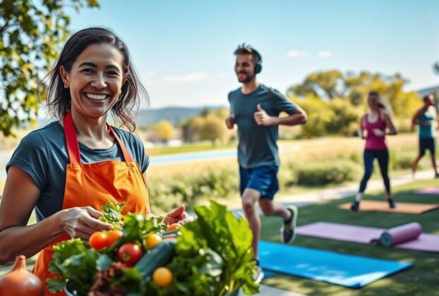 O que realmente funciona para emagrecer com saúde. Vamos te mostrar um guia prático para emagrecer de forma saudável. Você vai aprender dicas simples para aplicar no seu dia a dia. Nossa meta é mostrar caminhos seguros e duradouros, sem prometer milagres. Exploraremos como o emagrecimento saudável ajuda a perder gordura e melhorar sua saúde física e mental. Vamos falar sobre o que comer, exercícios, sono, água e quando buscar ajuda de profissionais. Seguindo nossas dicas, você vai aprender a emagrecer de forma saudável. Vamos falar sobre déficit calórico, comer alimentos naturais, beber água, dormir bem e fazer exercícios regularmente. Leia este guia para aprender a emagrecer de forma saudável. Você vai ver que é possível fazer isso sem efeitos colaterais. E vamos te ensinar a fazer isso de forma segura e duradoura. Principais conclusões Emagrecer com saúde prioriza gordura corporal e bem-estar, não só o peso. Déficit calórico moderado é a base para emagrecimento saudavel e duradouro. Alimentação com fibras e proteínas magras ajuda saciedade e perda de peso. Hidratação, sono de 7–9 horas e 150–200 minutos de exercício por semana são fundamentais. Procure suporte de nutricionista e equipe multidisciplinar quando necessário. Entenda o que significa emagrecer com saúde Emagrecer com saúde não é só perder peso. É cuidar da perda de gordura e da preservação da massa magra. Também é manter um equilíbrio nutricional e cuidar da saúde mental. Esse caminho evita perdas rápidas de água e músculo, comuns em dietas extremas. https://www.youtube.com/watch?v=l3XDZ_XspZs Definição de emagrecimento saudável versus perda de peso rápida Emagrecer saudavel foca em reduzir gordura e manter as fibras musculares. Já a perda de peso rápida pode levar a desidratação e perda de massa magra. Se a estratégia não for sustentável, o peso pode voltar facilmente. Por que o foco deve ser saúde, não só números na balança Medidas como a circunferência abdominal e o percentual de gordura mostram o progresso real. Melhor sono, mais energia e redução da pressão arterial são sinais positivos. Priorizar a saúde aumenta as chances de emagrecer de forma definitiva e melhorar a qualidade de vida. Riscos das dietas extremas e do efeito ioiô Dietas com déficit calórico exagerado podem causar déficits nutricionais e perda de massa magra. Isso pode levar ao efeito ioiô, com ciclos de perda e ganho que aumentam a gordura visceral e o risco cardiometabólico. Além disso, restrições alimentares prolongadas podem causar transtornos alimentares e problemas psicológicos. Por isso, é importante perder peso de forma saudavel, com mudanças práticas no dia a dia. Evite atalhos perigosos que prometem resultados rápidos sem base científica. Como calcular metas realistas: déficit calórico e ritmo seguro Para emagrecer de forma saudável, é essencial ter um plano bem pensado. Isso ajuda a evitar a perda de massa magra e a evitar o efeito ioiô. Comece com indicadores simples, evitando promessas que parecem demais. O que é déficit calórico e como funciona para perder weight de forma saudável Déficit calórico significa consumir menos calorias do que você gasta. Isso faz o corpo usar gordura como energia. Para manter o músculo, é importante consumir proteína e fazer exercícios de resistência. Quanto perder por semana para emagrecer de forma definitiva e segura Perder 0,25 a 1 kg por semana é um objetivo seguro. Isso varia conforme idade, sexo e corpo. Perder 500 g por semana é um objetivo realista para muitos. Mas, perder 500 g a 1 kg por dia é muito rápido e perigoso. Exemplos práticos de cálculo e uso do IMC como referência Para calcular o IMC, divide o peso pelo quadrado da altura. Isso te dá uma ideia do seu ponto de partida. Depois, use fórmulas como Mifflin-St Jeor para calcular o gasto energético basal. Para perder peso de forma gradual, crie um déficit diário de 300 a 700 kcal. Por exemplo, reduzir 500 kcal por dia pode resultar em 0,5 kg por semana. Mas isso pode variar de pessoa para pessoa. ItemFórmula / ReferênciaExemplo práticoIMCpeso (kg) / altura² (m)70 kg / (1,70 m)² = 24,22 — classificação: normalTMB (Mifflin-St Jeor)Homens: 10×peso + 6,25×altura − 5×idade + 5; Mulheres: 10×peso + 6,25×altura − 5×idade − 161Mulher, 30 anos, 70 kg, 1,70 m → TMB ≈ 1465 kcalETA (TMB × atividade)Multiplicador: sedentário 1,2; leve 1,375; moderado 1,55; intenso 1,725TMB 1465 × 1,55 = 2271 kcal (gasto total)Déficit recomendado~300–700 kcal/dia2271 − 500 = 1771 kcal/dia → perda estimada ~0,5 kg/semanaVariaçõesIdade, sexo, composição corporal influenciam resultadosPessoas com maior massa magra queimam mais; idosos podem precisar de ajuste Para emagrecer de forma definitiva, é bom consultar um nutricionista. Eles podem ajustar o déficit calórico para você. Assim, você aprenderá a emagrecer de forma saudável, sem prejudicar sua saúde. Alimentação prática para perder peso de forma saudável Para quem quer emagrecer de forma saudável, pequenas mudanças são essenciais. Mudanças no que você compra e come fazem grande diferença. Priorize alimentos naturais: fibras, proteínas magras e leguminosas Adicione frutas, verduras e cereais integrais às suas refeições. As fibras ajudam a se sentir cheio por mais tempo. Escolha proteínas magras como frango, peixes, ovos e tofu. Leguminosas, como feijão e lentilha, são boas fontes de proteína e fibras. Escolha iogurte natural e castanhas para snacks. Essas opções ajudam a perder peso sem sentir muita fome. Como montar um prato diário que favoreça o emagrecimento saudável Use a regra visual: metade do prato com vegetais, um quarto com proteína magra e um quarto com carboidrato integral. Tempere com azeite extravirgem e evite molhos prontos. Troque arroz branco por integral e pão branco por integrais. Uma porção prática: salada colorida, 1 filé de frango pequeno ou 2 ovos, e uma concha de feijão ou porção moderada de arroz integral. Estratégias para diminuir porções sem sentir fome excessiva Coma devagar e faça pausas entre as garfadas. Comece com a salada para comer menos. Use pratos menores para controlar o volume. Exemplos: 2 ovos no café, 1 filé de frango no almoço, 1 concha pequena de leguminosas à noite. Substitua alimentos ultraprocessados por opções com fibras e proteína. Frutas com iogurte natural e castanhas são boas escolhas. Assim, você mantém o prazer nas refeições. ComponenteOpções práticasPorção sugeridaVegetais e saladaAlface, tomate, abóbora, cenouraMetade do pratoProteínasPeito de frango, peixe, ovos, tofu1 filé pequeno ou 2 ovosCarboidratos integraisArroz integral, pão integral, batata-doce1/4 do pratoLeguminosasFeijão, lentilha, grão-de-bico1 concha pequenaSnacks inteligentesIogurte natural, frutas, castanhas1 porção entre refeições Mastigar devagar e atenção plena na hora de comer Controlar o ritmo das refeições muda a experiência de comer. Mastigar devagar envia um sinal de saciedade ao cérebro. Isso ajuda a comer menos e melhorar a digestão. Técnicas simples para desacelerar as refeições Faça as refeições sempre à mesa e longe da TV ou do celular. Colocar os talheres sobre o prato entre garfadas ajuda a reduzir a velocidade. Conte mastigadas até 20 em bocados maiores ou use um garfo menor para obrigar-se a comer devagar. Comer devagar transforma a rotina e torna mais fácil manter metas sem sentir privações. Como reduzir comer emocional e evitar beliscos entre refeições Identifique gatilhos como estresse, tédio ou sono. Anote no diário alimentar o motivo da refeição para diferenciar fome verdadeira de impulso emocional. Tenha alternativas prontas: uma caminhada de cinco minutos, um copo de água, conversar com alguém. Planejar lanches nutritivos evita chegar às refeições muito faminto e diminui a necessidade de beliscar. Mastigar devagar e praticar atenção plena ajudam a criar hábitos duradouros. Esses passos são simples e podem ser combinados com outras estratégias. A consistência mostra que mudanças pequenas levam a um emagrecimento saudavel e sustentável. Hidratação, chás e escolhas inteligentes de bebidas Manter-se hidratado é crucial para emagrecer sem perder a saúde. Beber água ajuda a controlar o apetite e melhora o metabolismo. É importante ajustar a quantidade de água de acordo com o clima e o nível de atividade. Quanto beber por dia e variações para diferentes perfis A quantidade de água recomendada varia entre 1,5 e 3 litros por dia. Atletas, idosos e quem mora em lugares quentes podem precisar de mais. Mulheres grávidas, amamentando e pessoas com doenças devem consultar um médico. Para beber mais água, distribua copos ao longo do dia. Beba um copo antes das refeições para diminuir o apetite. Se você faz exercícios, não esqueça de beber água antes, durante e depois. Águas aromatizadas e chás sem açúcar como aliados do emagrecimento Se a água simples não agrada, tente águas com limão, gengibre e hortelã. Essas opções são baixas em calorias e fazem a hidratação ser mais divertida. Chás sem açúcar, como o chá-verde, chá de hibisco e chá de erva-cidreira, são ótimos para hidratar sem calorias. Mas lembre-se de não beber chás que possam ser contraindicados para você, especialmente se você estiver grávida. Evite sucos, refrigerantes e bebidas alcoólicas. Eles têm muitas calorias e geralmente vêm com alimentos que podem atrapalhar o emagrecimento. Faça jarras de água saborizada e chás gelados sem açúcar para facilitar a hidratação. Exercício físico: tipos, frequência e intensidade para emagrecer Para obter bons resultados, é essencial equilibrar o esforço com a recuperação. Um bom plano de exercícios deve combinar atividades que queimam calorias com outras que ajudam a manter ou aumentar a massa muscular. Combinação de aeróbicos e treino de resistência Aeróbicos, como corrida e bicicleta, aumentam o gasto calórico. Já o treino de resistência, com musculação, ajuda a manter ou aumentar a massa muscular. Essa combinação melhora o metabolismo e diminui a perda de massa muscular que ocorre em dietas restritivas. Recomendação de tempo semanal: 150 a 200 minutos É recomendado fazer 150 a 200 minutos de atividade moderada a intensa por semana. Divida isso em pelo menos três sessões por semana. Ajuste conforme sua capacidade física. Para perder peso de forma segura, comece com menos tempo e aumente gradualmente. Isso ajuda a evitar lesões. Exemplo de rotina semanal simples para iniciantes Segunda: caminhada rápida — 30 minutos. Terça: treino de resistência (circuito com peso corporal) — 30 minutos. Quinta: bicicleta — 40 minutos. Sexta: treino de resistência — 30 minutos. Fim de semana: dança leve — 40 minutos. Outra opção é fazer três sessões aeróbicas de 40–50 minutos e dois treinos de resistência de 30–40 minutos. Você pode misturar dias quando preferir. É importante aumentar o esforço gradualmente para evitar lesões. Consulte um educador físico para um plano personalizado que atenda às suas necessidades. Exercício de baixo impacto para emagrecer Se você quer perder peso sem pressionar as articulações, escolha atividades seguras e regulares. Práticas de baixo impacto são ideais para começar e diminuem o risco de lesões. Isso ajuda a manter o compromisso com o exercício por mais tempo. Vantagens do baixo impacto para quem tem limitações ou início de treino Atividades de baixo impacto protegem joelhos, quadris e coluna. São perfeitas para quem está com sobrepeso, idosos ou pessoas que voltam ao exercício após lesão. Você sentirá menos dor após o treino e recuperará mais rápido. Isso facilita manter o treino como um hábito. Exercícios recomendados: caminhada rápida, bicicleta, natação, dança leve A caminhada rápida é fácil e pode ser ajustada. Aumente o passo ou inclinação para queimar mais calorias sem pressão nas articulações. Usar bicicleta ergométrica ou pedalar ao ar livre permite controlar a resistência. Natação e hidroginástica trabalham todo o corpo sem estresse nas articulações. Para variar, adicione dança leve ou aulas de baixa intensidade. A dança leve melhora a coordenação e o humor enquanto queima calorias. Como aumentar intensidade sem sobrecarregar as articulações Primeiro, aumente o tempo do treino em cinco a dez minutos por semana. Depois, adicione intervalos leves, alternando ritmos. Introduza resistência gradualmente, como subir pequenas colinas ou ajustar a carga da bicicleta. Combine esses exercícios com treino de força para fortalecer músculos que protegem as articulações. Use calçados adequados, faça aquecimento e alongamento. Evite superfícies instáveis. Emagrecer dançando: benefícios e como incluir na rotina Fazer movimento com prazer ajuda a seguir um plano de perda de peso. A dança mistura exercício com diversão. Isso torna mais fácil manter o ritmo e transformar a atividade física em um hábito. Quem quer emagrecer dançando vai melhorar o condicionamento cardiovascular. Também vai sentir menos estresse. Por que dançar queima calorias e melhora o humor Dançar aumenta a frequência cardíaca, queimando calorias. Aulas de 40 a 60 minutos ajudam a gastar mais energia. O movimento também libera endorfinas, melhorando o humor e o sono. Menos estresse ajuda a controlar a fome emocional. Praticar regularmente apoia mudanças alimentares. Isso aumenta as chances de resultados duradouros. Tipos de dança e programas de aula para diferentes objetivos Escolher o estilo certo depende do seu objetivo e do que você gosta. Zumba e ritmos latinos são altos em intensidade e calorias queimadas. Dança de salão e dança funcional combinam técnica e resistência. São boas para melhorar postura e força. Aulas online são práticas para quem tem pouco tempo. Aulas presenciais oferecem correção técnica e interação social. Recomenda-se 2–4 aulas semanais de 40–60 minutos. Juntar a isso treinos de resistência melhora a composição corporal. Como mensurar progresso quando a atividade é recreativa Use métricas simples para acompanhar o progresso. Registre tempo de atividade, frequência cardíaca média e número de aulas por semana. Observe a melhora na resistência. Se você pode ficar mais tempo sem cansar, está progredindo. Medidas de cintura e fotos mensais mostram mudanças na composição corporal. Manter um diário de atividade ajuda a manter o ritmo. Lembre-se: dançar para emagrecer funciona melhor com alimentação equilibrada e hidratação adequada. Evitar ultraprocessados e escolhas alimentares que sabotam Para perder peso de vez, é essencial saber como alimentos industrializados afetam nossa saciedade. Produtos como refrigerantes, salgadinhos, sorvetes e cereais matinais têm muita açúcar, gorduras ruins e aditivos. Esses ingredientes fazem com que consumamos mais calorias sem sentir fome. Pequenas mudanças no dia a dia fazem grande diferença. Planejar as refeições ajuda a evitar compras impulsivas. Isso reduz a presença de alimentos ultraprocessados em casa. Substituir alimentos simplesmente ajuda a diminuir açúcares e gorduras ruins sem sentir falta. Impacto na saciedade e no ganho de peso Alimentos ultraprocessados têm alto índice glicêmico e são pobres em fibras. Isso causa picos de fome e aumenta a ingestão calórica. Comer mais vezes e escolher porções maiores leva ao ganho de peso e dificuldade para emagrecer. Substituições práticas para escolhas melhores Troque refrigerante por água ou chá sem açúcar. Prefira iogurte natural com fruta em vez de sorvete. Substitua salgadinhos por uma porção controlada de oleaginosas. Pão branco pode virar integral. Escolha grelhados ou cozidos no lugar de frituras. Modere óleos e gorduras: use azeite extravirgem em pequenas quantidades. Guarde óleo de coco e manteiga para ocasiões específicas. Lembre que 1 g de gordura equivale a 9 kcal, então porções pequenas já somam muitas calorias. Como ler rótulos e identificar armadilhas calóricas Ao fazer compras, verifique a lista de ingredientes primeiro. Ingredientes aparecem por ordem decrescente. Se "açúcar", "xarope de glicose" ou "óleo vegetal hidrogenado" aparecem entre os primeiros itens, escolha outra opção. Observe o valor energético por porção, gorduras saturadas e sódio. Produtos com muitos aditivos e nomes difíceis costumam ser ultraprocessados. Prefira rótulos curtos, com ingredientes que você conhece. Produto comumProblemaSubstituição práticaRefrigeranteAlto teor de açúcar e calorias vaziasÁgua com limão ou chá sem açúcarSalgadinho industrializadoGorduras trans e excesso de sódioOleaginosas em porção controladaSorvete comercialRico em açúcar e aditivosIogurte natural com frutas picadasPão brancoFarinha refinada e baixa fibraPão integral ou tapioca com recheio saudávelMolhos prontosAlto teor de sódio e açúcares ocultosMolhos caseiros com tomate, ervas e azeite moderado Se você aprender a ler rótulos e aplicar substituições práticas, fica mais fácil reduzir açúcares e evitar alimentos ultraprocessados. Essas ações aumentam a chance de emagrecer de vez sem sacrifícios extremos. Sono, hormônios e controle do apetite Dormir bem é essencial para quem quer emagrecer. O sono afeta a produção de hormônios, o que influencia o que comemos e como nos recuperamos. Mudar seus hábitos noturnos pode ajudar muito. Como 7 a 9 horas de sono ajudam no emagrecimento Dormir entre 7 e 9 horas ajuda a liberar hormônios bons. Isso melhora a maneira como o corpo usa a gordura. Assim, você queima mais gordura. Com esse sono, você se sente menos cansado. Isso ajuda a manter um estilo de vida saudável. Relação entre sono, grelina, leptina e fome Quando não dormimos bem, nossos hormônios mudam. A grelina aumenta, fazendo com que comamos mais. A leptina diminui, o que deixa a gente com menos saciedade. Entender isso ajuda a saber por que às vezes queremos comer demais à noite. Ou por que cedemos ao apetite emocional. Dicas para melhorar a qualidade do sono e favorecer a perda de peso Defina um horário para dormir e acordar. Isso ajuda o seu corpo a saber quando é hora de descansar. Crie um lugar escuro e silencioso para dormir. Evite luzes e ruídos que perturbam seu sono. Não use telas antes de dormir. Evite cafeína e álcool tarde da noite. Eles podem atrapalhar seu sono. Faça exercícios durante o dia. Pratique técnicas simples de relaxamento, como respiração ou meditação. Um sono melhor ajuda a controlar o apetite. Isso reduz comer por impulso e melhora o emagrecimento. ComponenteImpacto no sonoEfeito sobre apetiteRecomendação práticaHoras de sono (7 a 9 horas)Melhora recuperação e qualidade do sonoAuxilia a controlar apetite e reduzir compulsõesPriorize rotina consistente e metas de tempo no relógioGrelinaAumenta com sono insuficienteEleva sensação de fomeDurma o suficiente para manter níveis equilibradosLeptinaDiminui com sono curtoReduz saciedade, favorece comer além do necessárioPromova sono reparador e controle da luz noturnaEstresseInterfere na qualidade do sonoGera comer emocionalInclua técnicas de relaxamento antes de deitarCafeína e álcoolFragmentam sono e reduzem sono profundoAumentam fome noturna e escolhas ruinsLimite consumo no fim do dia Suporte multidisciplinar: quando procurar profissionais Buscar ajuda profissional pode ser o diferencial para quem quer emagrecer com saúde. O suporte multidisciplinar reúne especialistas que avaliam seu histórico e rotina. Eles indicam mudanças seguras para emagrecer definitivo. Papel do nutricionista O nutricionista é essencial no processo. Ele avalia suas necessidades nutricionais e monta um plano adequado. Esse plano é compatível com sua rotina e preferências. Quando você busca um nutricionista, ele te orienta sobre substituições alimentares. Ele também fala sobre o uso de suplementos e estratégias para seguir a dieta. Quando envolver outros profissionais Se você tem ganho de peso inexplicado, procure um endocrinologista. Eles fazem exames para identificar causas. Isso ajuda a entender por que você não está emagrecendo. Um educador físico ajuda com exercícios seguros e eficazes. Eles ajustam a intensidade para seu condicionamento. Psicólogo ou psiquiatra tratam comer emocional e transtornos alimentares. Eles oferecem suporte mental essencial para resultados sustentáveis. Como usar um diário alimentar e acompanhamento Um diário alimentar detalhado ajuda a aprender sobre seus hábitos. Anote horários, quantidades, motivo da refeição e local. Esse registro facilita ajustes do plano e conversa franca com o profissional. Combine o diário alimentar com monitoramento de peso e medidas. Consultas regulares permitem ajustes e manter motivação para emagrecer definitivo. Se você mora em grandes centros como São Paulo, Rio de Janeiro ou Brasília, há mais nutricionistas. Em qualquer cidade, escolha profissionais com registro no CRN, CRM ou CREF. Isso garante qualidade no suporte multidisciplinar. Dietas populares e estratégias: low carb, controle de porções e mais Quando pensa em perder peso, há várias opções. Algumas focam em macronutrientes, outras em tamanho das porções ou frequência das refeições. Saber os prós e contras ajuda a escolher o melhor para você. Prós e contras da dieta low carb A dieta low carb diminui carboidratos e aumenta proteínas, fibras e gorduras boas. Muitos perdem peso rápido nas primeiras semanas, graças à perda de glicogênio e água. Ela também diminui a fome e melhora o controle da glicemia. No entanto, pode haver risco de falta de vitaminas se não for bem planejada. Atletas, pessoas com doenças específicas e quem não gosta de restrições podem ter dificuldade. É importante consultar um nutricionista para ajustar as calorias e nutrientes. Ajustando estratégias ao seu estilo de vida O controle de porções é uma estratégia prática e flexível. Você pode desfrutar de comer sem exagerar, reduzindo o tamanho das porções. Escolher carboidratos integrais e priorizar proteínas e fibras ajuda muito. Adapte a frequência das refeições ao seu dia. Se treina pela manhã, um café com carboidrato ajuda no desempenho. Se trabalha sentado, porções menores e lanches protéicos evitam fome. Avaliação das promessas extremas Mensagens que prometem perder muito peso rápido devem ser vistas com cuidado. Perder 500 g a 1 kg por dia é perigoso. Pode ser água, massa magra ou risco nutricional. Perder 500 g a 1 kg por semana é mais realista para muitos. Isso depende do déficit calórico, composição corporal e atividade física. Escolha metas realistas para manter a saúde. Recomendações práticas Desconfie de promessas milagrosas; avalie evidências e segurança. Combine dieta low carb com variedade de vegetais, oleaginosas e fontes de proteína de qualidade. Use controle de porções para ajustar calorias sem eliminar grupos alimentares. Consulte nutricionista e, se necessário, endocrinologista para acompanhar resultados. Conclusão Para emagrecer com saude, é essencial ter foco. Isso inclui manter um déficit calórico moderado. Além disso, é importante comer alimentos naturais e ricos em fibras. Não esqueça de consumir proteínas magras e beber bastante água. Além disso, dormir bem é crucial. Dormir entre 7 e 9 horas por noite ajuda muito. Também é importante fazer exercícios que combinaem aeróbicos e treino de resistência. Isso ajuda a manter a massa muscular enquanto perde gordura. Atividades de baixo impacto e dança são ótimas para quem quer emagrecer. Elas ajudam a manter a motivação e a evitar lesões. Lembre-se, o objetivo é mudar hábitos para sempre, não apenas perder peso rápido. Para começar, defina metas realistas. Pode ser útil consultar um nutricionista para criar um plano. Faça pelo menos 150–200 minutos de atividade física por semana. E não se esqueça de manter um diário alimentar para acompanhar seu progresso. Com essas dicas, você aprenderá a emagrecer de forma saudável. E vai transformar essas práticas em hábitos diários. Assim, você não vai engordar de novo. FAQ O que realmente funciona para emagrecer com saúde? Para emagrecer com saúde, é importante ter um déficit calórico moderado. Coma alimentos naturais e ricos em fibras. Beba água suficiente e durma bem, de 7 a 9 horas por noite.Exercícios de aeróbico e de resistência também são essenciais. Lembre-se de manter a massa magra e monitorar outros indicadores de saúde, além da balança. O que significa emagrecimento saudável em comparação com perda de peso rápida? Emagrecimento saudável foca em perder gordura e manter a massa magra. É importante ter um equilíbrio nutricional e bem-estar. Já a perda de peso rápida pode levar a déficits nutricionais e ao efeito ioiô.Busque metas realistas e tenha o acompanhamento de um profissional. Por que o foco deve ser na saúde e não apenas no número da balança? A balança não distingue entre gordura, músculo ou água. Focar na saúde considera a composição corporal e exames. Também leva em conta a medida da cintura e a qualidade do sono.Isso ajuda a evitar perdas perigosas de massa magra e melhora os resultados a longo prazo. Quais são os riscos das dietas extremas e do efeito ioiô? Dietas muito restritivas podem causar déficits nutricionais. Elas podem levar à perda de massa magra e reduzir o metabolismo basal. Além disso, podem causar transtornos alimentares e ganho de gordura visceral. O que é déficit calórico e como ele funciona para perder peso de forma saudável? O déficit calórico é quando você consome menos calorias do que gasta. Isso ajuda o corpo a usar gordura como energia. Deve ser moderado para não perder massa magra.Calcule seu gasto energético basal e multiplique pelo nível de atividade para definir metas. Quanto é seguro perder por semana para emagrecer de forma definitiva? O ritmo seguro de perda de peso varia entre 0,25 e 1 kg por semana. Perder mais de 1 kg por dia é perigoso. Avalie com ceticismo as promessas de perda rápida. Como usar o IMC e exemplos práticos para calcular metas? Use o IMC para categorizar seu peso. Calcule o metabolismo basal e multiplique pelo nível de atividade. Isso dá a necessidade calórica total.Aplicar um déficit de ~300–700 kcal/dia ajuda a perder peso de forma saudável. Quais alimentos priorizar para perder peso de forma saudável? Priorize frutas, legumes, verduras, cereais integrais e leguminosas. Escolha proteínas magras e iogurte natural sem açúcar. As fibras ajudam a controlar o apetite. Como montar um prato diário que favoreça o emagrecimento saudável? Monte o prato com metade de vegetais e salada, 1/4 de proteína magra e 1/4 de carboidratos integrais. Use azeite extravirgem com moderação. Evite molhos prontos. Quais estratégias práticas reduzem porções sem causar fome excessiva? Use pratos menores e coma devagar. Inicie com a salada e faça pausas entre as garfadas. Controle as porções e aumente alimentos ricos em fibras e proteínas. Quais técnicas ajudam a mastigar devagar e praticar atenção plena ao comer? Faça refeições à mesa e evite TV e celular. Pouse os talheres entre as garfadas. Conte as mastigadas e respire entre as garfadas.Observe sinais de fome e saciedade. Manter um diário alimentar ajuda a aumentar a autoconsciência. Como reduzir o comer emocional e os beliscos entre refeições? Identifique gatilhos como estresse e tédio. Substitua por alternativas como caminhada curta ou hidratação. Registre motivos das refeições no diário alimentar.Planeje lanches para evitar chegar com muita fome às refeições. Quanto devo beber por dia e como ajustar a hidratação ao meu perfil? Recomenda-se entre 1,5 e 3 litros/dia, ajustando por peso, idade e nível de atividade. Beba ao longo do dia, incluindo água antes das refeições.Chás sem açúcar e águas aromatizadas são boas alternativas. Álcool atrapalha o emagrecimento? Sim. Bebidas alcoólicas são calóricas e costumam acompanhar petiscos ricos em gordura. Reduzir ou evitar álcool facilita o déficit calórico e a perda de gordura abdominal. Qual a combinação ideal de exercício para emagrecer com saúde? Combine aeróbicos com treino de resistência. Isso queima calorias e preserva ou aumenta a massa magra. Essa combinação melhora a composição corporal e os resultados sustentáveis. Quanto tempo de atividade física por semana é recomendado e como distribuir? Recomenda-se 150–200 minutos semanais de atividade de intensidade moderada a vigorosa. Exemplo prático: 3 dias de aeróbico (40–50 min) + 2 dias de resistência (30–40 min). Como montar uma rotina semanal simples para iniciantes? Exemplo: segunda — caminhada rápida 30 min; terça — circuito de resistência 30 min; quinta — bicicleta 40 min; sexta — resistência 30 min; fim de semana — dança leve 40 min. Quais são as vantagens dos exercícios de baixo impacto? Baixo impacto protege as articulações e reduz o risco de lesões. É ideal para quem está acima do peso, idosos ou iniciantes. Facilita a adesão e a consistência, essenciais para emagrecimento sustentável. Quais exercícios de baixo impacto são indicados para emagrecer? Caminhada rápida, bicicleta, natação, hidroginástica e dança leve são opções eficientes e seguras quando bem orientadas. Como aumentar intensidade sem sobrecarregar as articulações? Progrida aumentando duração antes da intensidade, introduza intervalos leves. Aumente gradualmente a resistência. Priorize aquecimento, alongamento e calçados adequados. Dançar realmente ajuda a emagrecer? Sim. Dançar queima calorias, melhora o condicionamento cardiovascular e reduz o estresse. Também melhora o humor, o que favorece a adesão e o emagrecimento sustentável. Que tipos de dança são mais indicados para emagrecer? Zumba, ritmos latinos, dança de salão, dança funcional e aulas presenciais ou online são opções. Escolha conforme prazer e intensidade desejada. Como medir progresso quando a atividade é recreativa como dança? Acompanhe tempo de atividade, frequência cardíaca média, resistência e redução de medidas. Use um diário de atividade para registro. Como os ultraprocessados influenciam o ganho de peso? Ultraprocessados têm alto teor de açúcar, gorduras ruins e aditivos. Eles reduzem a saciedade e aumentam a ingestão calórica, dificultando o emagrecimento. Quais substituições práticas ajudam a reduzir ultraprocessados? Troque refrigerante por água ou chá sem açúcar, salgadinhos por oleaginosas, sorvete por iogurte natural com fruta e pão branco por integral. Planeje refeições e evite estocar produtos industrializados em casa. Como ler rótulos para evitar armadilhas calóricas? Observe a lista de ingredientes e o valor energético por porção. Procure por açúcar, xarope de glicose, óleo vegetal hidrogenado e gorduras saturadas. Prefira produtos com lista curta de ingredientes e sem aditivos desnecessários. Como o sono influencia o controle do apetite e o emagrecimento? Dormir 7–9 horas regula os hormônios do apetite. Reduz a grelina (fome) e aumenta a leptina (saciedade). Sono adequado melhora a recuperação e reduz o comer emocional. Que dicas práticas melhoram a qualidade do sono para favorecer perda de peso? Estabeleça rotina de horário e mantenha o ambiente escuro e silencioso. Evite telas antes de dormir, limite cafeína e álcool. Pratique atividade física regular e use técnicas de controle do estresse. Quando devo procurar suporte multidisciplinar? Procure nutricionista para personalizar o plano e calcular o déficit calórico seguro. Endocrinologista para causas hormonais. Psicólogo para comer emocional ou transtornos alimentares. Educador físico para treino seguro. Como um diário alimentar e o acompanhamento ajudam a manter resultados? O diário registra horas, porções e motivos das refeições, aumentando a autoconsciência. Consultas regulares permitem ajustes de dieta e treino. Monitora medidas e exames, e aumenta a aderência ao plano. A dieta low carb é uma boa opção para emagrecer rápido e com saúde? Low carb pode reduzir fome e promover perda rápida inicial. Melhora o controle glicêmico. No entanto, pode ser difícil de manter a longo prazo. É recomendada com acompanhamento nutricional. Como ajustar estratégias ao meu estilo de vida para emagrecer de vez? Adapte porções, escolha de carboidratos integrais, frequência de refeições e tipos de exercício ao seu cotidiano. Busque planos flexíveis e sustentáveis, com pequenos passos consistentes que se tornem hábitos duradouros. É possível perder 500 g a 1 kg por dia ou por semana? Perder 500 g a 1 kg por dia é irreal e perigoso. Perder 500 g a 1 kg por semana pode ser plausível para muitos com déficit calórico adequado. Mas depende do ponto de partida, sexo, idade e composição corporal. Desconfie de promessas extremas. Quais ações realmente funcionam para emagrecer com saúde e manter o peso? As ações eficazes são déficit calórico moderado, alimentação baseada em alimentos naturais e ricos em fibras, consumo regular de proteínas magras, hidratação adequada, sono de 7–9 horas, combinação de aeróbicos e resistência, uso de exercícios de baixo impacto e dança para adesão. Acompanhe medidas e exames, e procure suporte profissional quando necessário. Quais os próximos passos práticos para começar hoje? Calcule metas realistas (IMC e gasto energético), consulte um nutricionista para personalizar o déficit calórico, implemente rotina de atividade física de 150–200 minutos/semana, mantenha diário alimentar e ajuste gradualmente hábitos para garantir emagrecimento definitivo e evitar efeito ioiô.