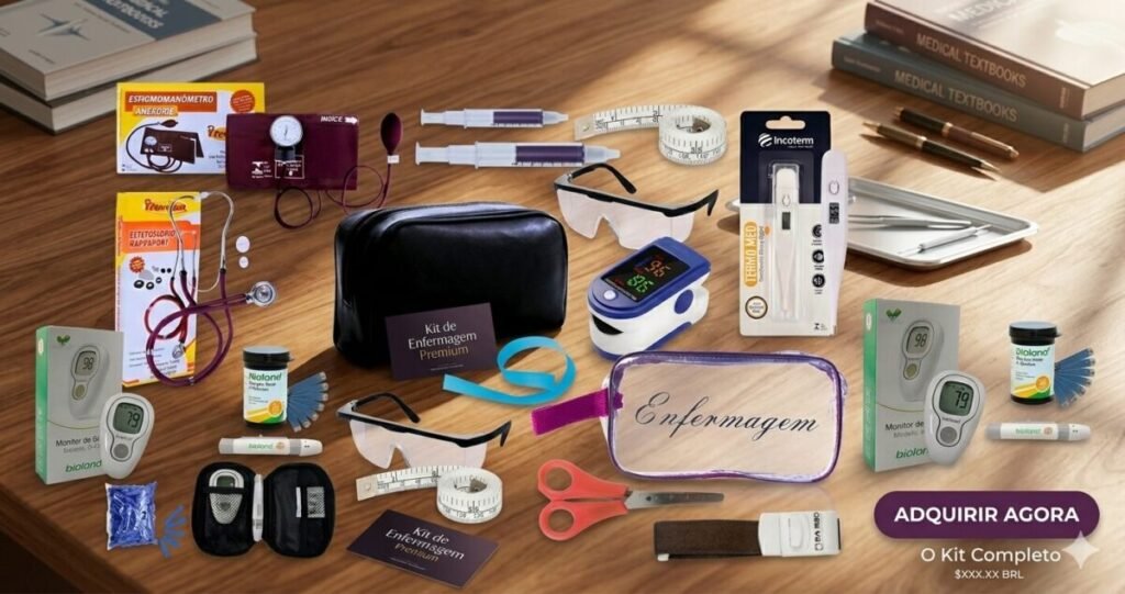 Cuidados dermatológicos ao utilizar o Kit De Enfermagem Luxo Premium Com Medidor De Glicose