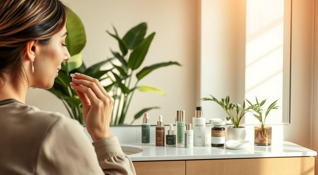 rotina cuidados pele área dos olhos