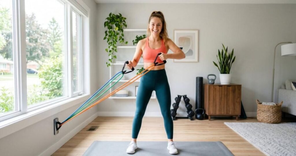 Exercícios em Casa: Guia Completo com Treinos para Iniciantes, Emagrecer, Ganhar Massa e Manter a Rotina Sem Equipamento 5 Treino de corpo inteiro com elástico